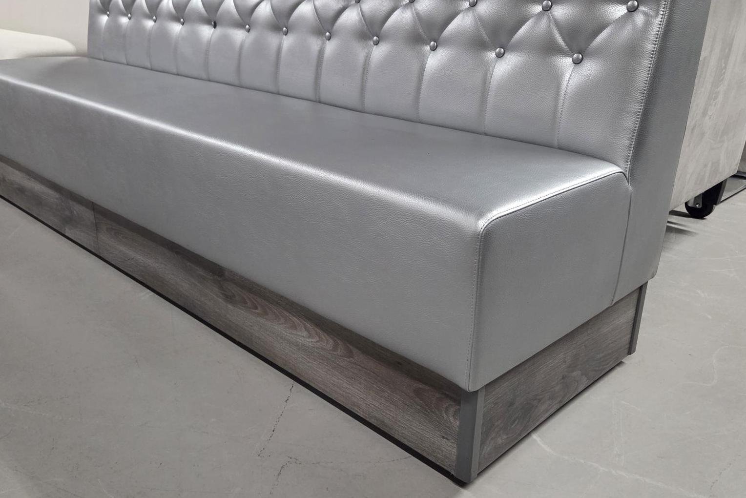 Eetkamerbank zilvergrijs 223 cm. - Afbeelding 2