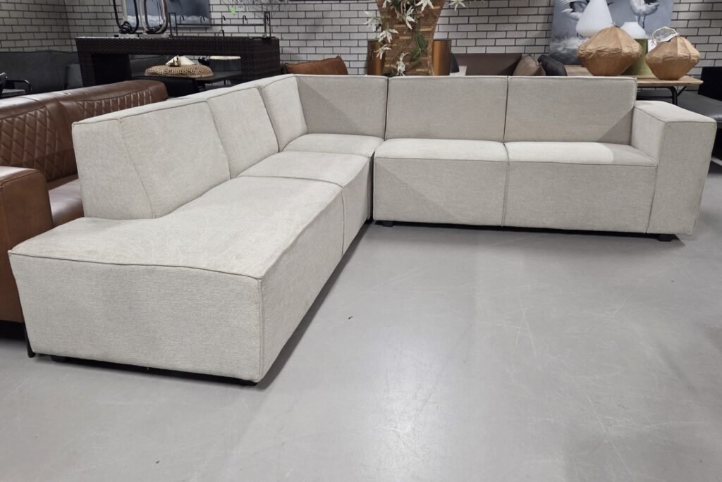 Hoekbank stof naturel