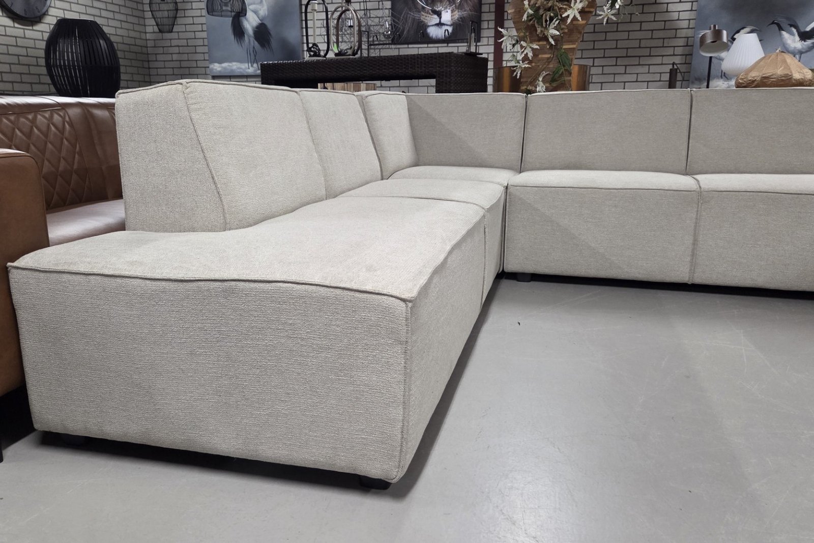 Hoekbank stof naturel - Afbeelding 6