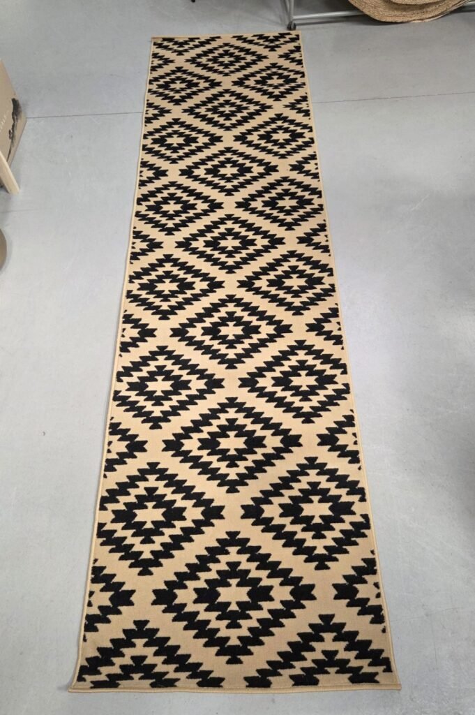 Vloerkleed / loper bruin - zwart 80x300