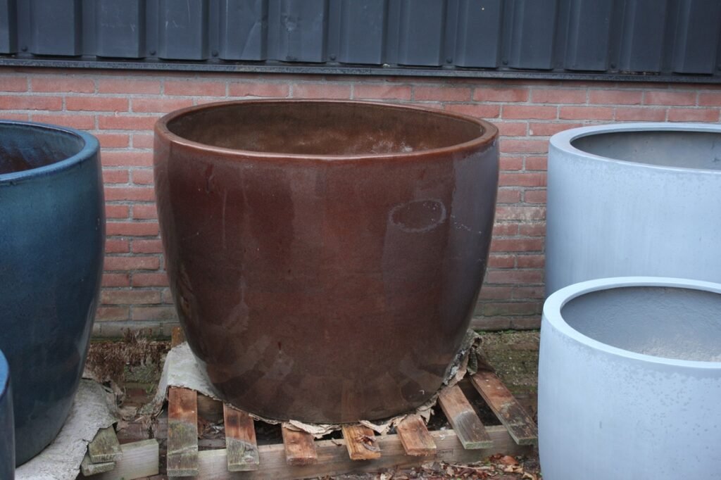 Bloempot Noble Egg Donkerbruin Ø100×80